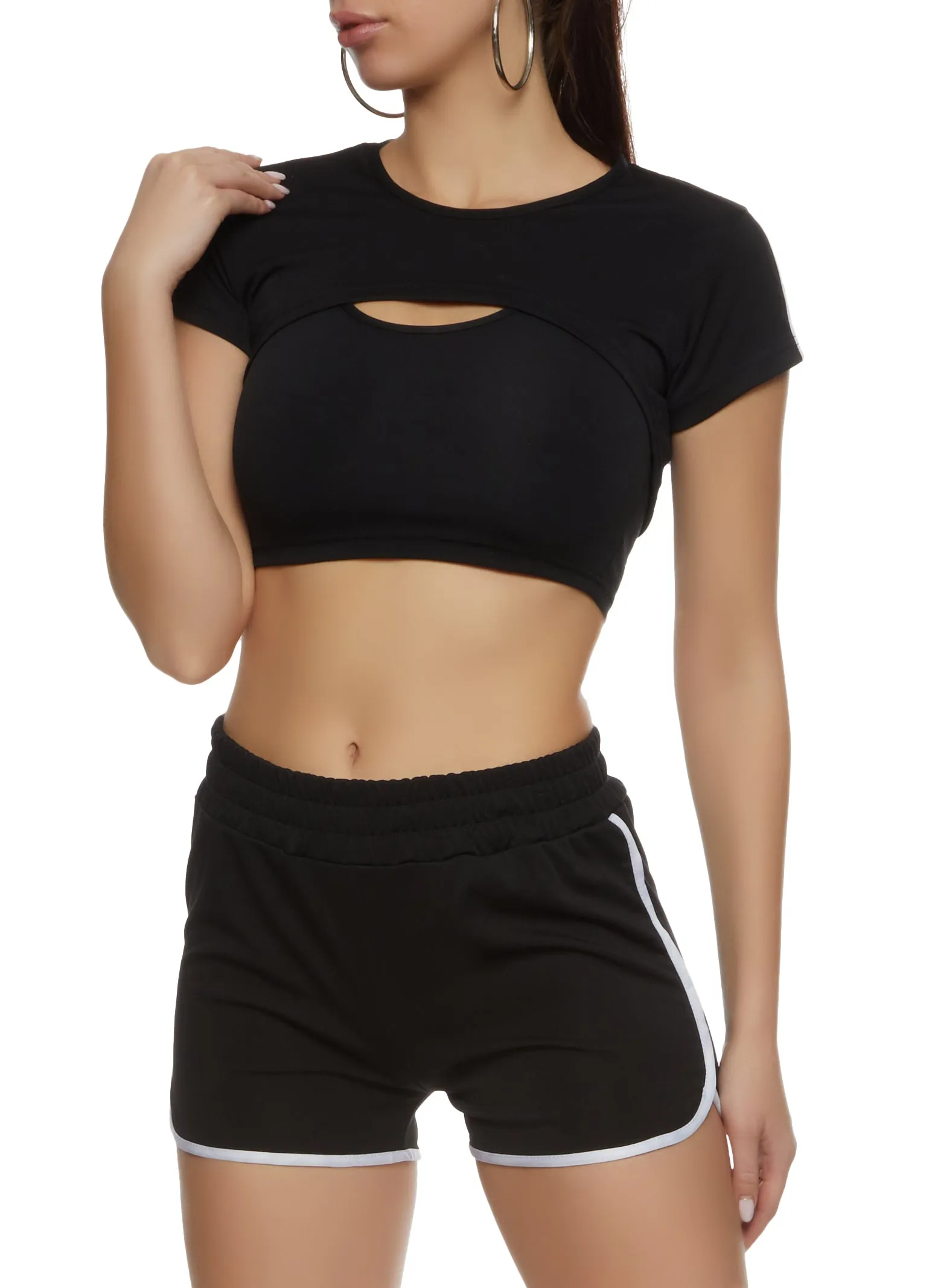 Active Cropped Tee and Tank Top Set