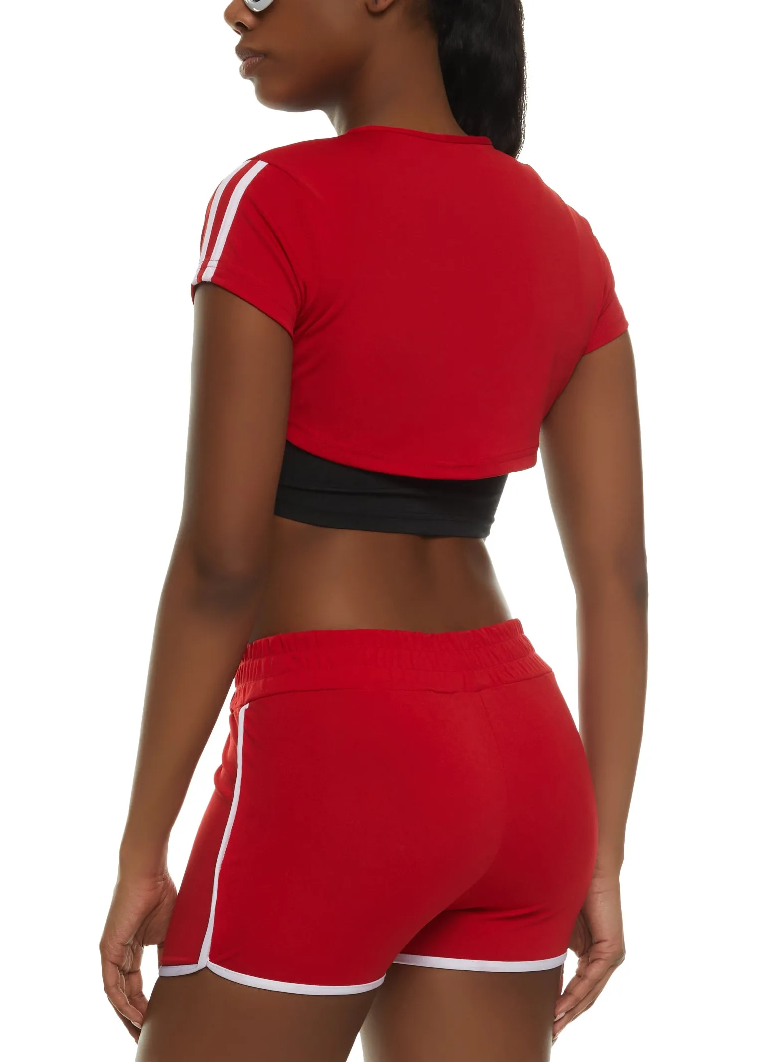 Active Cropped Tee and Tank Top Set