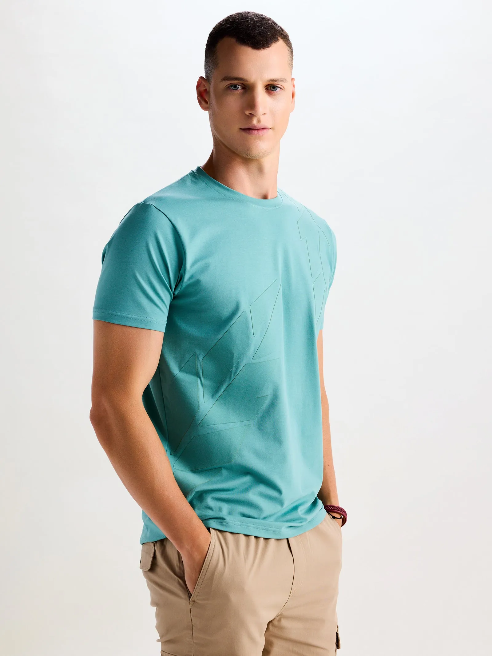 Aqua Green Supima Cotton Stretch T-Shirt