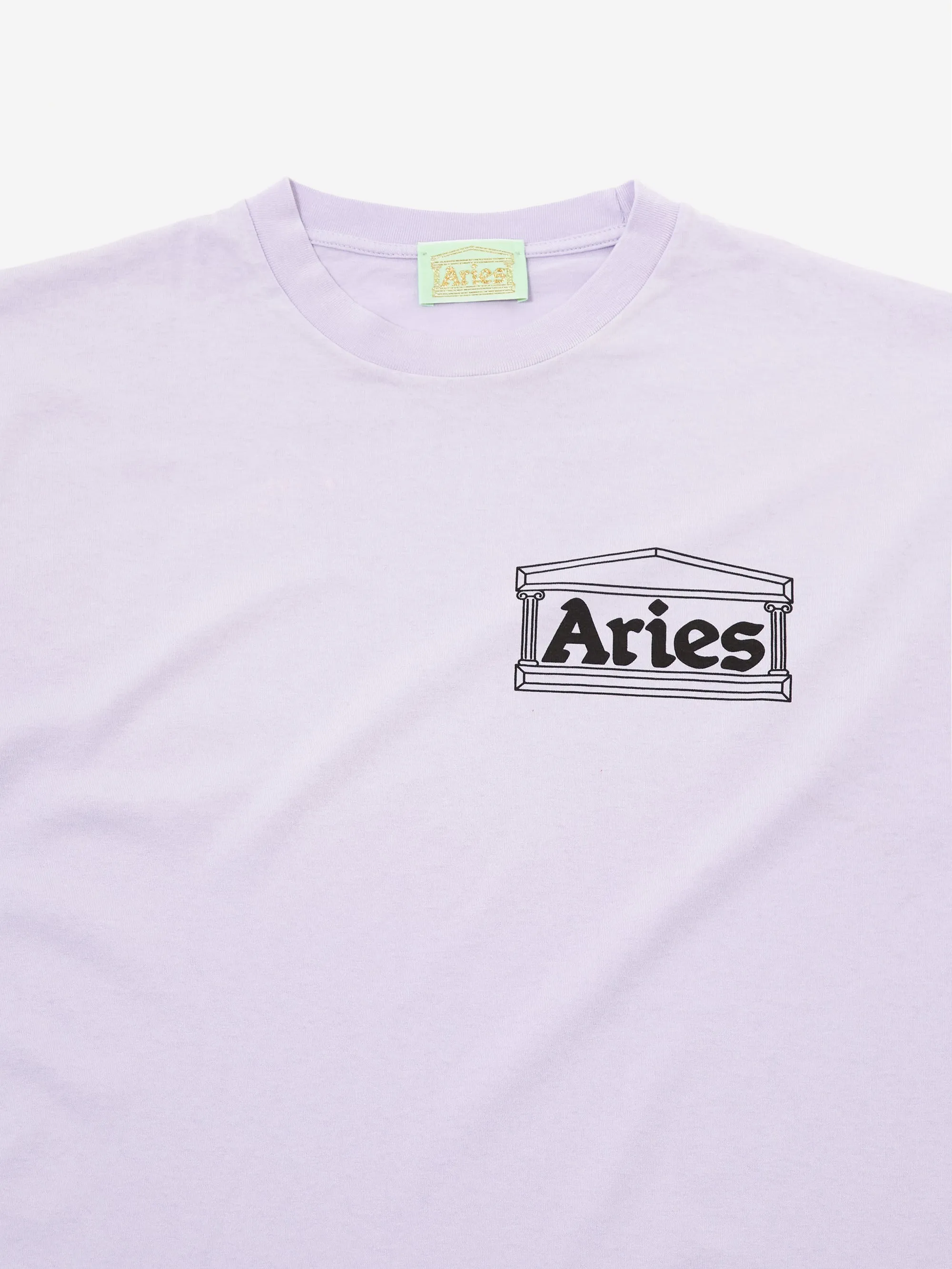 Aries Sunbleached Temple Short Sleeve T-Shirt - Purple