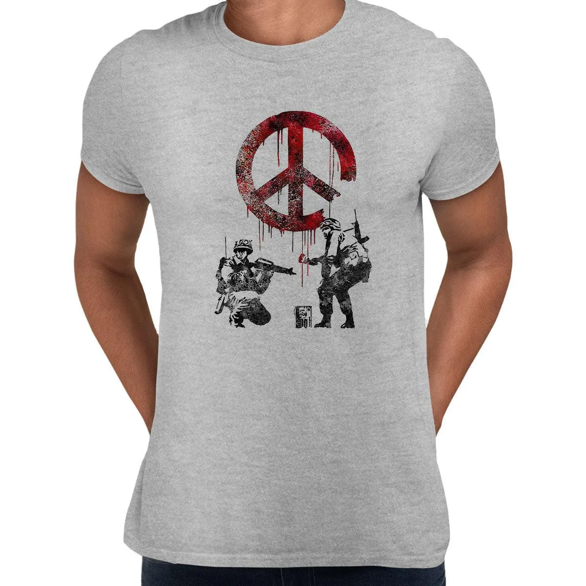 Banksy No War Wall drawing T-shirt Ukraine War Anti Russia