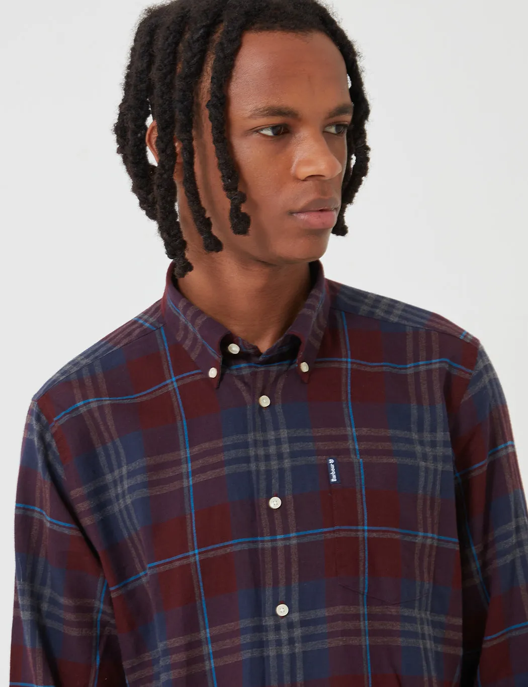 Barbour Highland Check 7 Tailored Shirt - Merlot Red