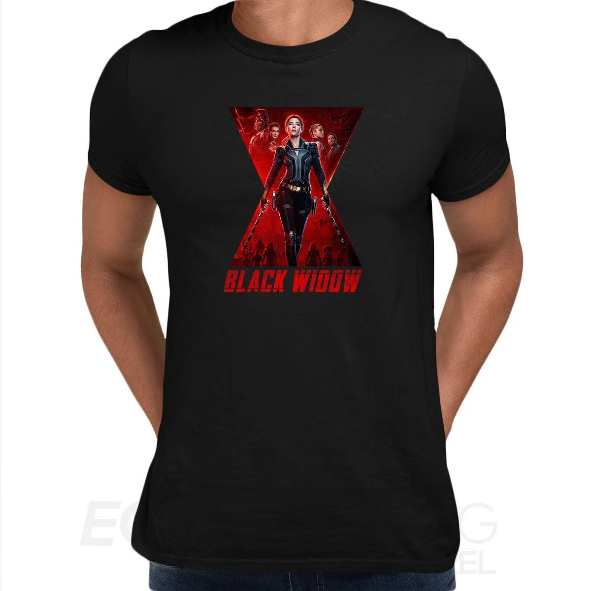 Black Widow Movie T-Shirt Action Marvel Adventure Superhero Adult Kids Gift Top Unisex Typographygraphy