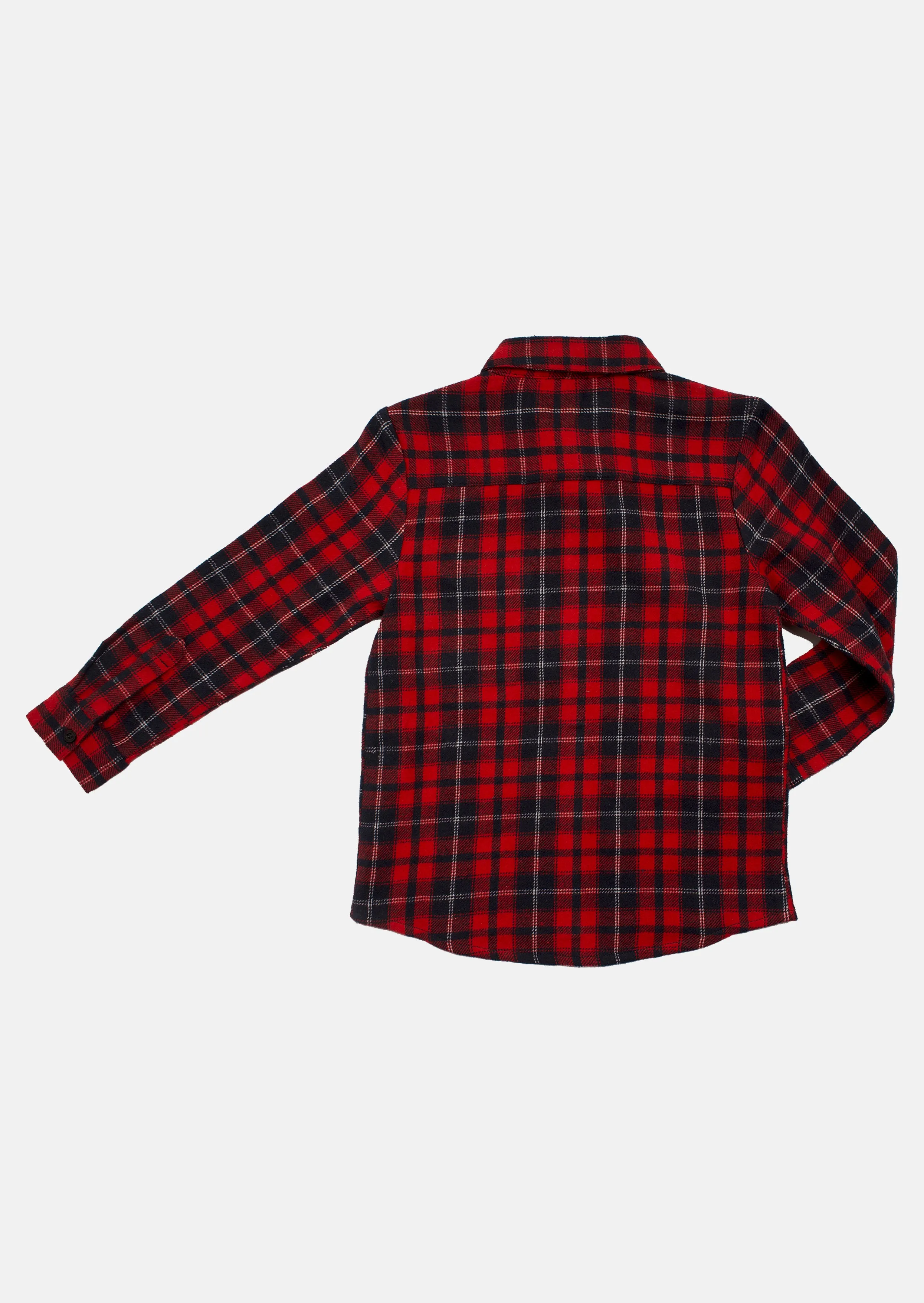 Boys Full Sleeves Checked Cotton Red Shirt