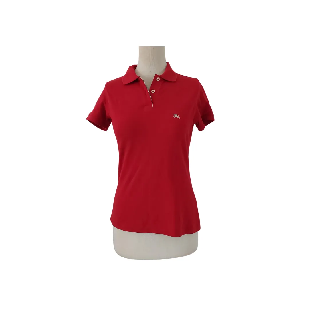 Burberry Red Short Sleeve Polo Shirt | Gently Used |