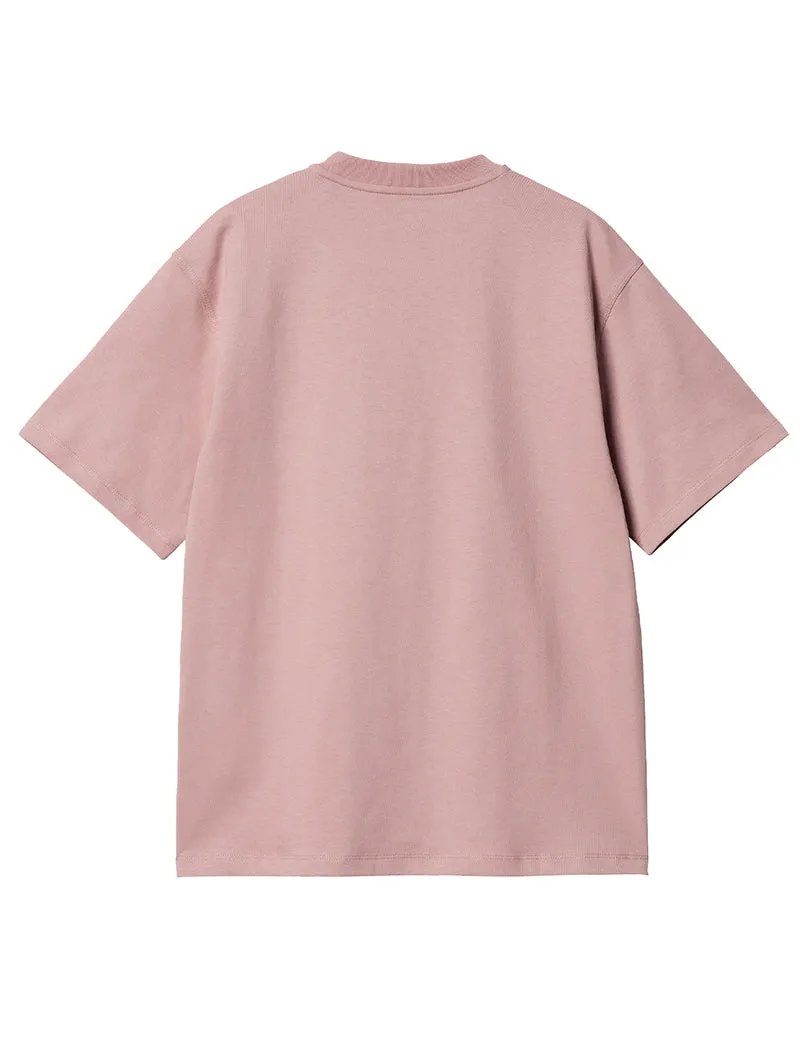 Carhartt Womens S/S American Script T-Shirt Glassy Pink