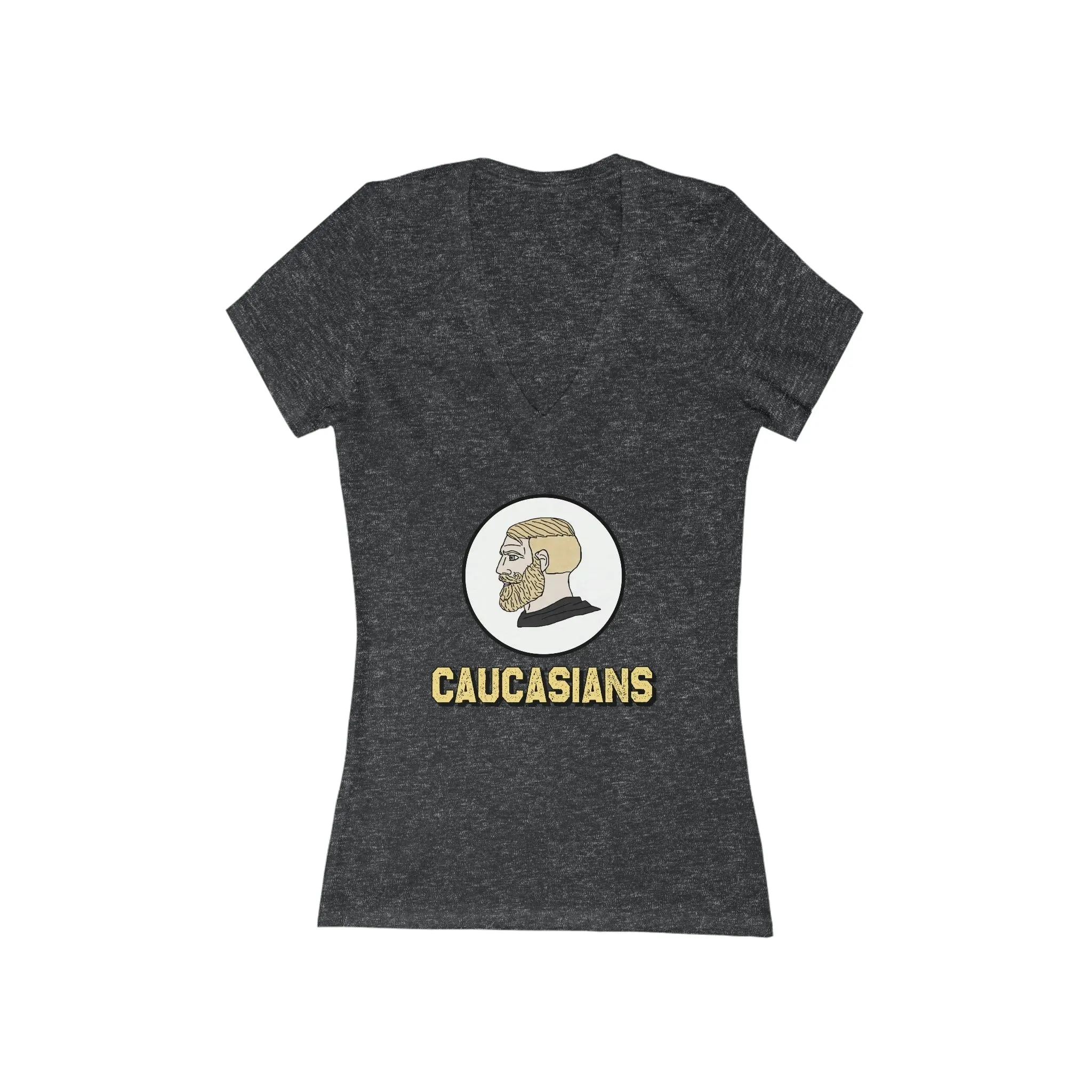 Caucasians Women's Jersey Short Sleeve Deep V-Neck Tee