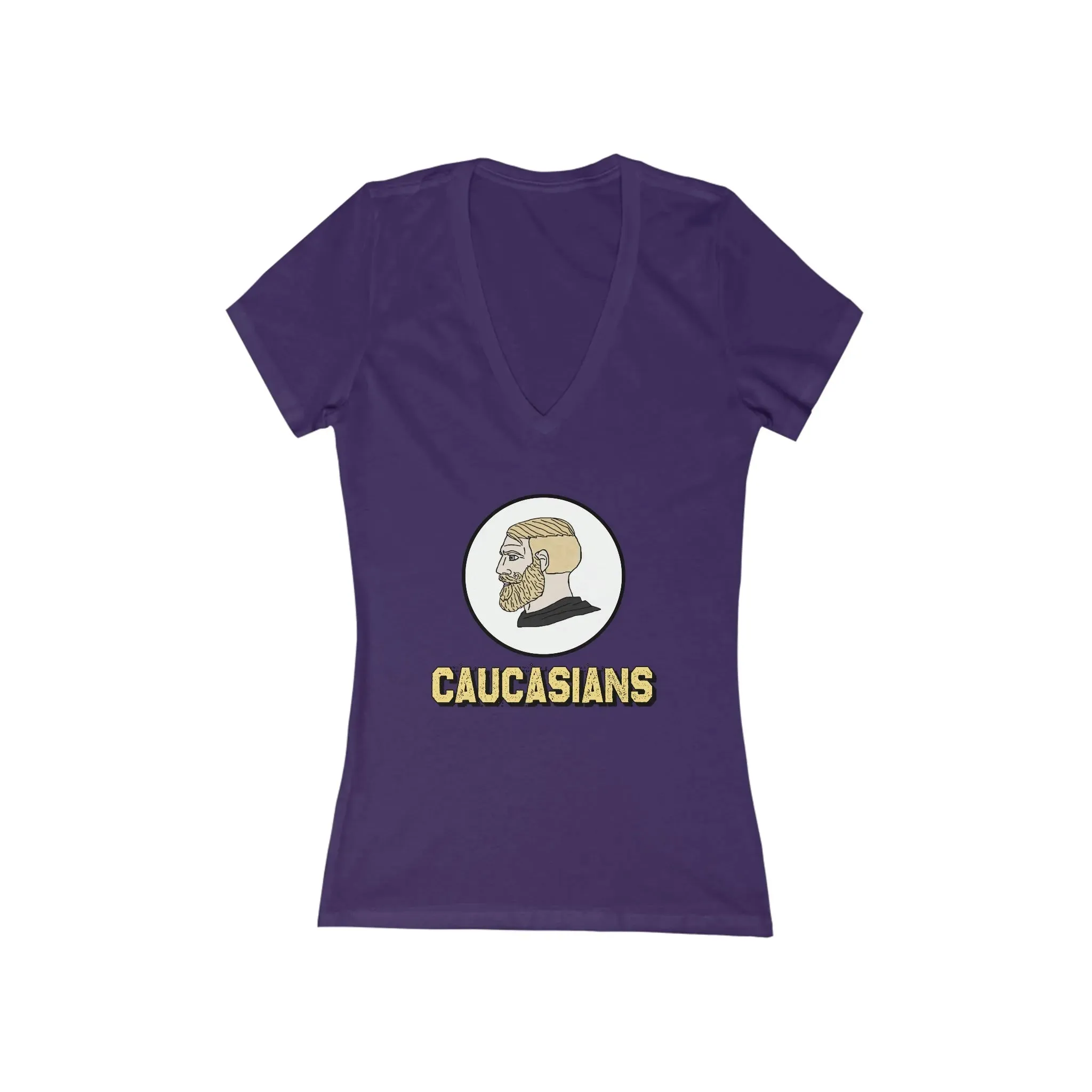 Caucasians Women's Jersey Short Sleeve Deep V-Neck Tee