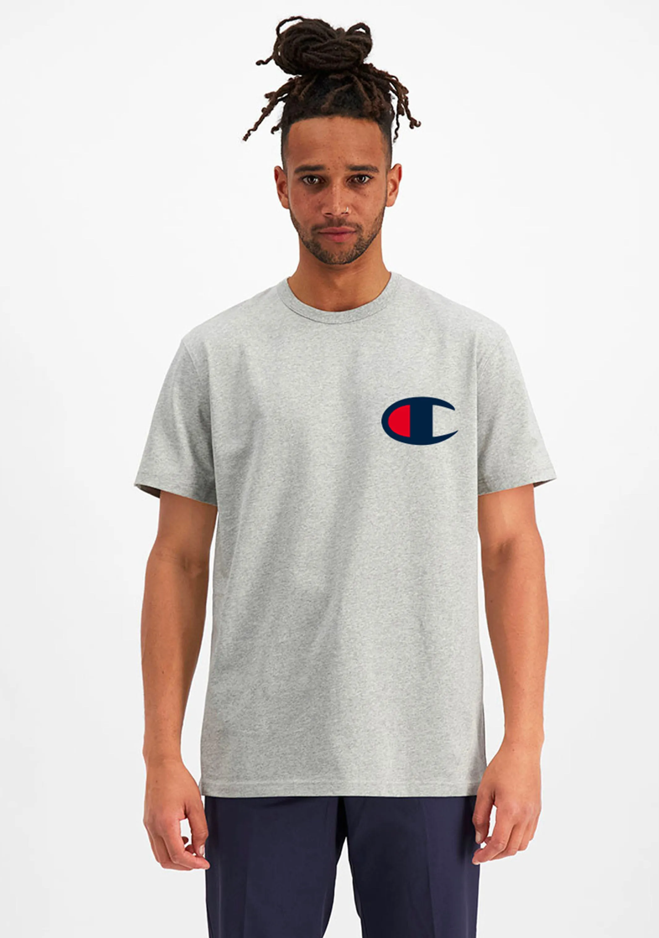 Champion Mens C Logo Short Sleeve Tee Grey <br> AY68N A3R