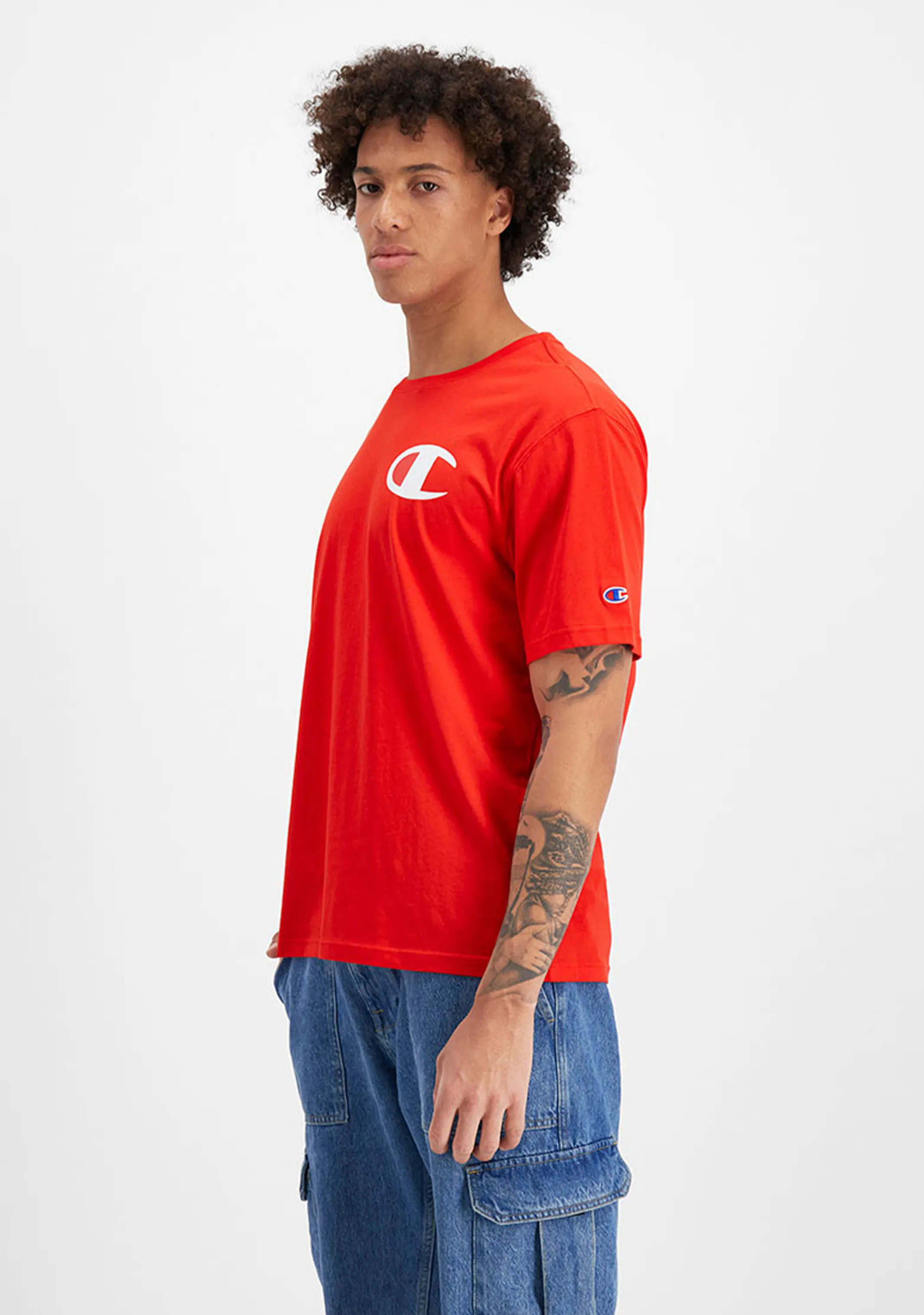 Champion Mens C Logo Short Sleeve Tee Red <br> AY68N GJR