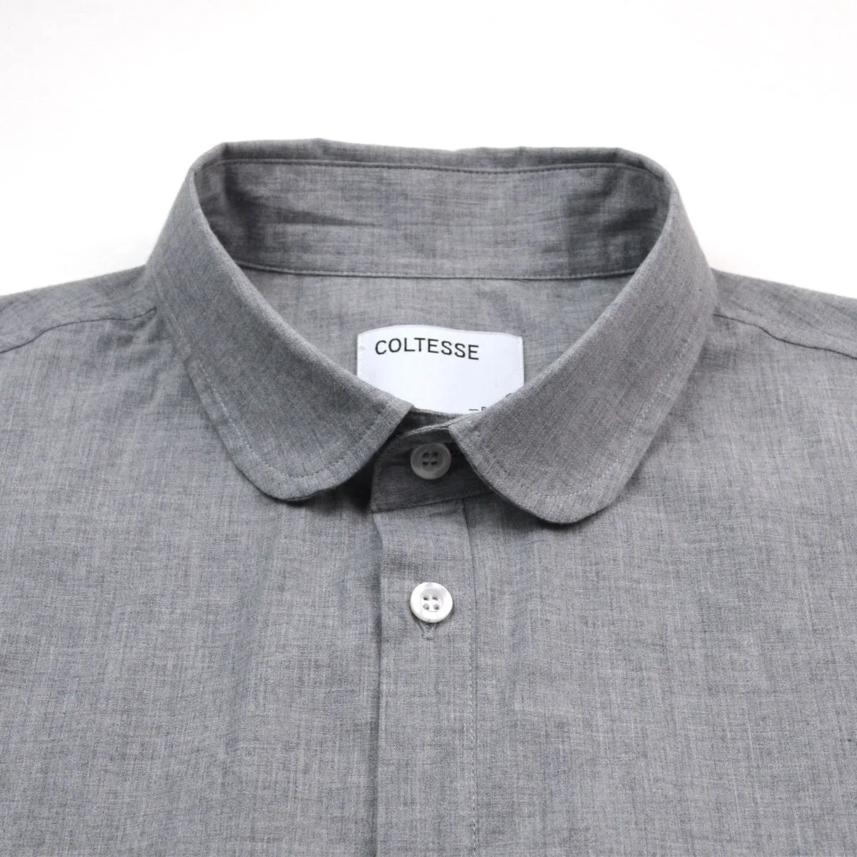 Coltesse - Vera Round Collar Shirt - Light Grey (Brushed)