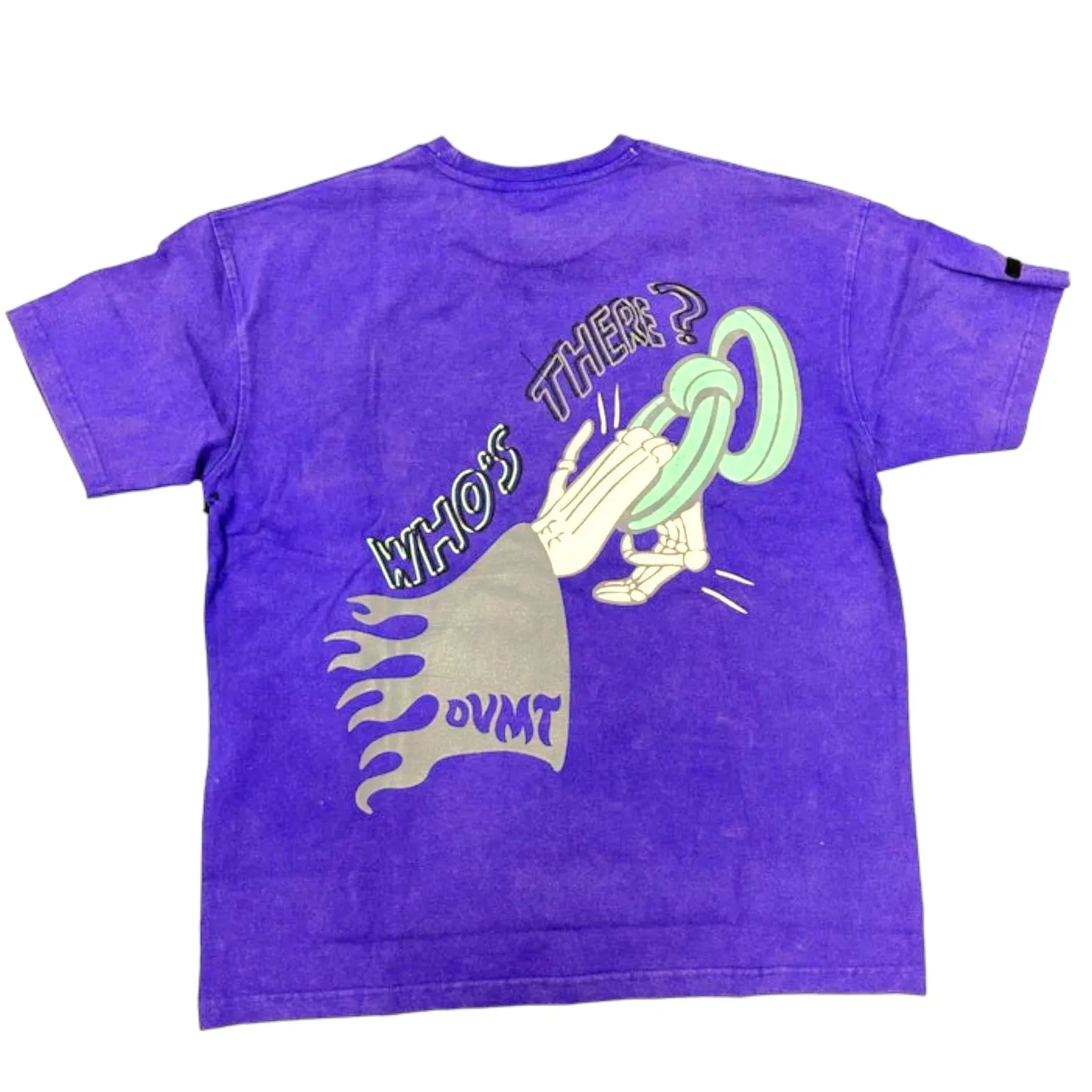 DVMT 'Knock Knock' Over Sized Acid Wash T-Shirt (Purple) 741-175