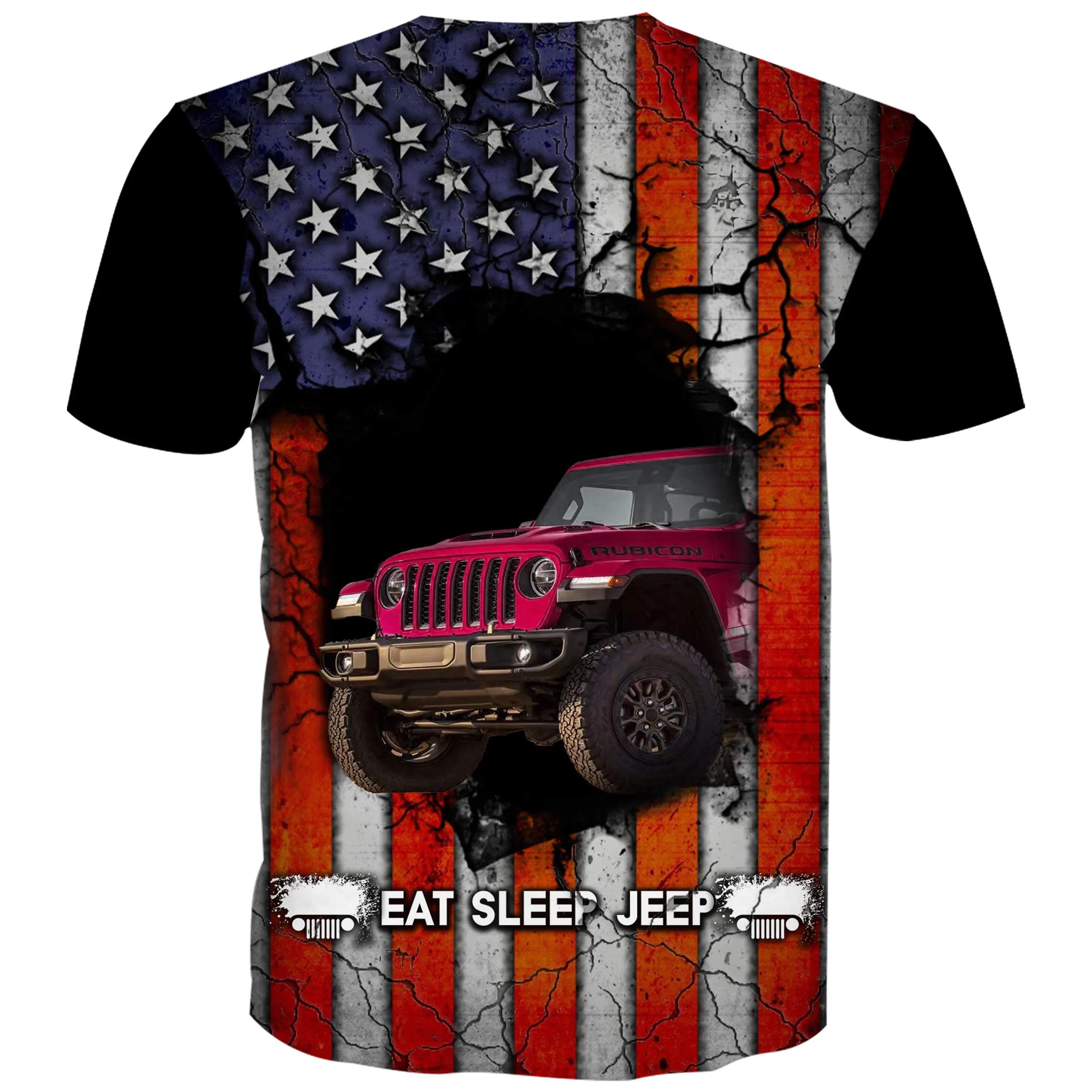 Eat Sleep Jeep Flag - USA - Pink Rubicon