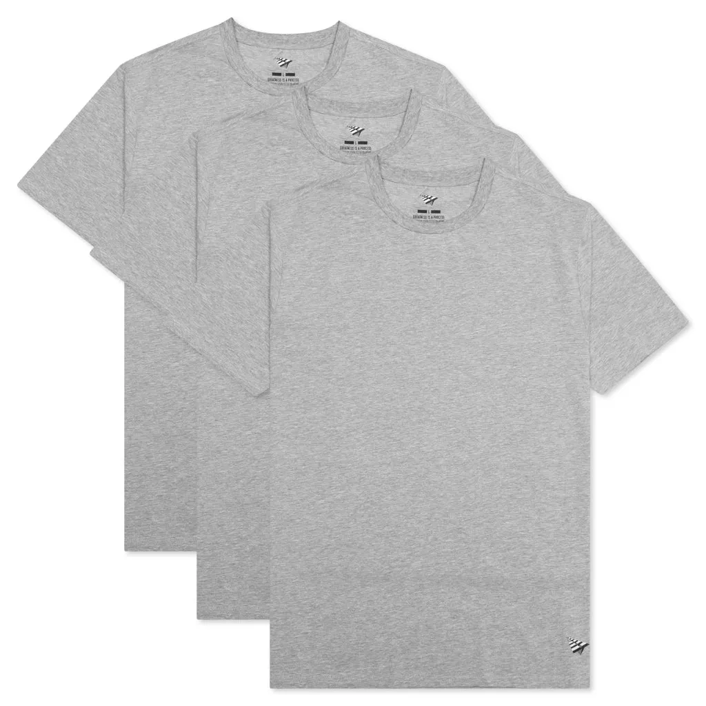 Essential Three Pack Tees - Heather Grey