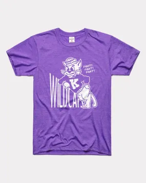 Fight! Leaning K-State Wildcat Purple T-Shirt