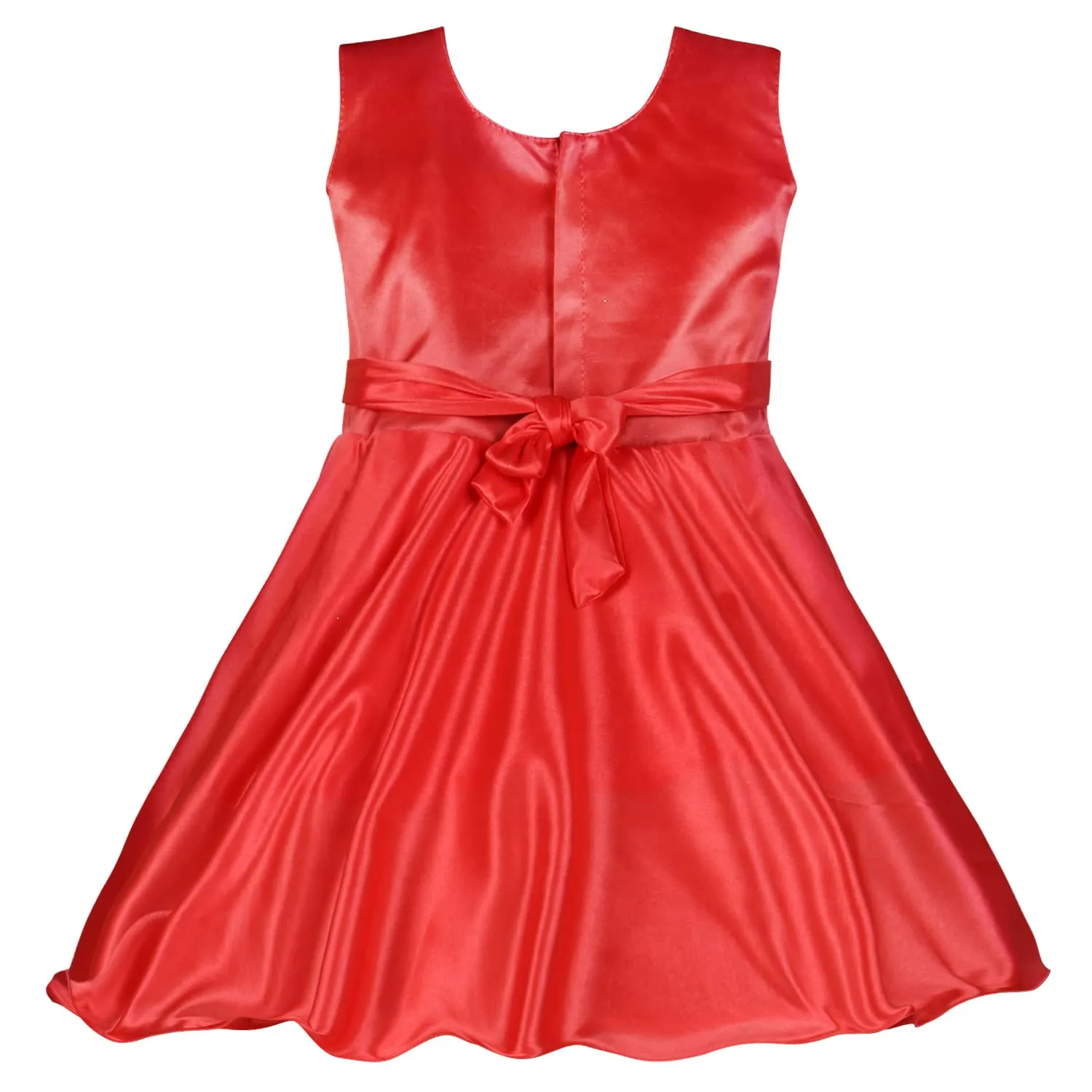 Girls A-Line Frock Dress With Tie-Up