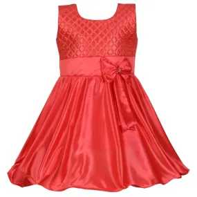 Girls A-Line Frock Dress With Tie-Up