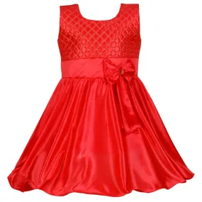 Girls A-Line Frock Dress With Tie-Up