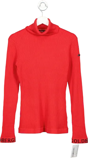 Goldbergh Red Mira Ribbed-knit Turtleneck Jumper UK M