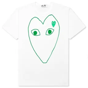 Green Emblem Outline T-Shirt - White