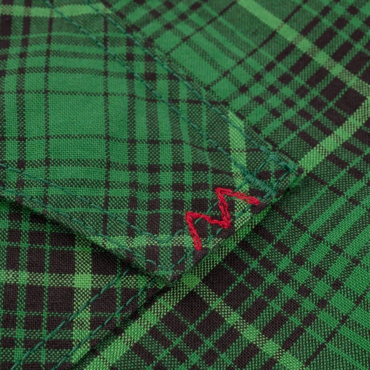 Iron Heart - IHSH-386-GRN - 5oz Selvedge Short Sleeved Western Shirt - Green Vintage Check