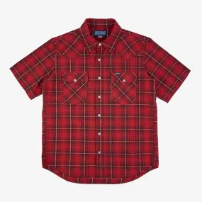 Iron Heart - IHSH-386-RED - 5oz Selvedge Short Sleeved Western Shirt - Red Vintage Check