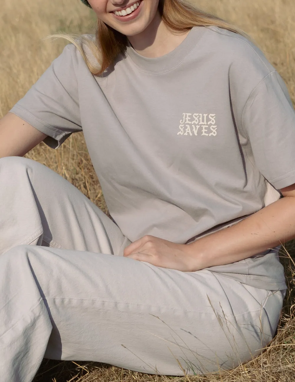 Jesus Saves Grey Unisex Tee