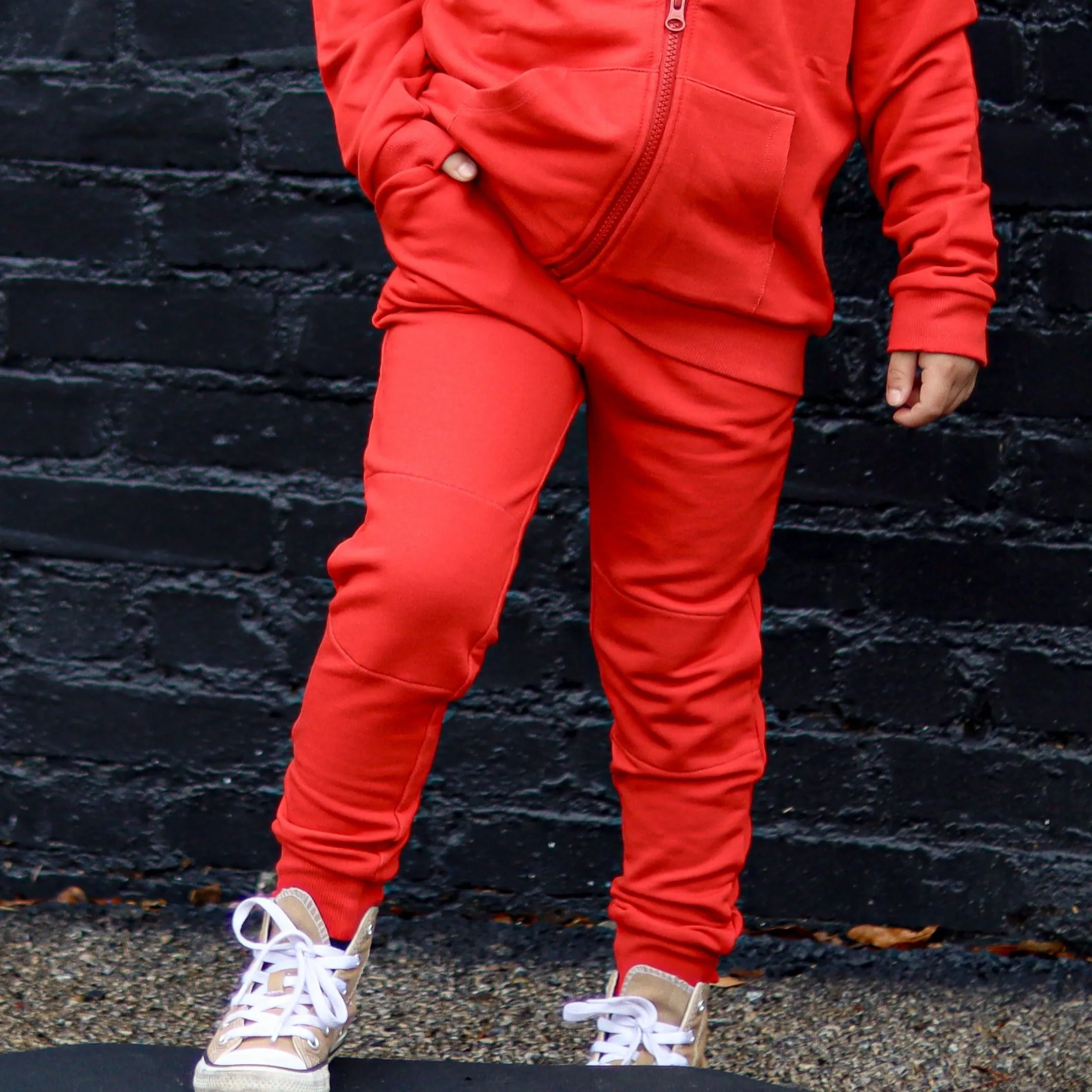 JOGGERS- Red Bamboo French Terry