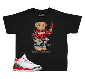 Kids - Fire Red 3 Cheers Bear Shirt