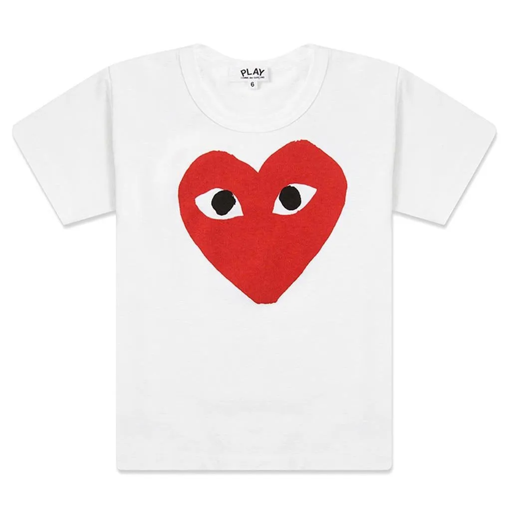 Kid's Heart T-Shirt - White/Red