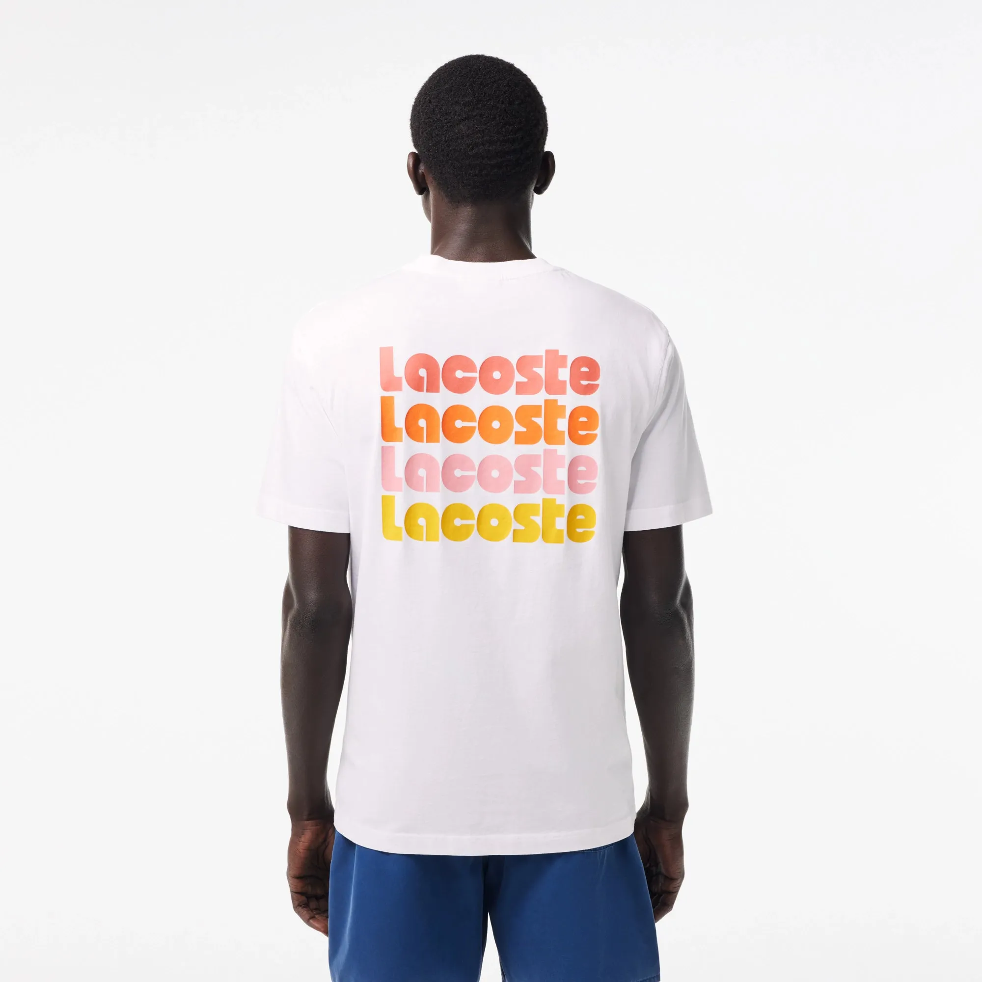 LACOSTE Men's Washed Effect T-shirt- White