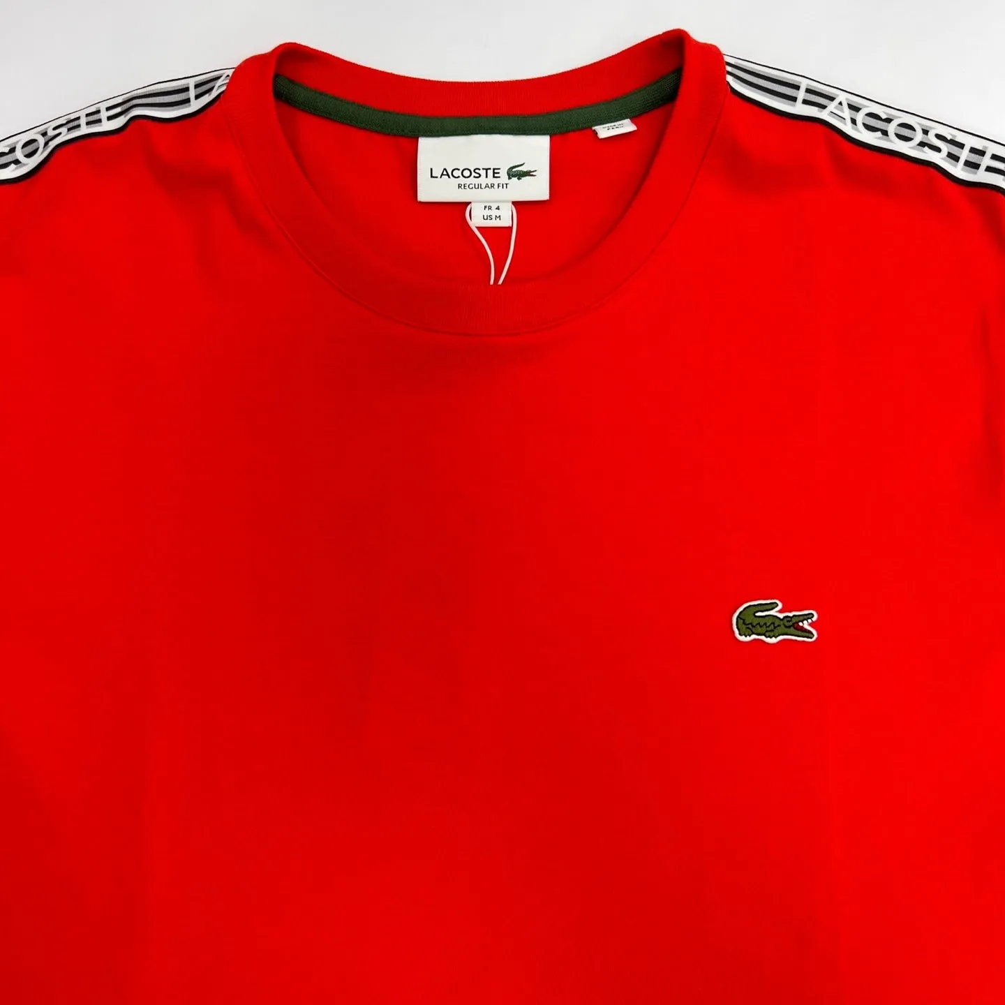 LACOSTE Regular Fit Logo Stripe T-Shirt