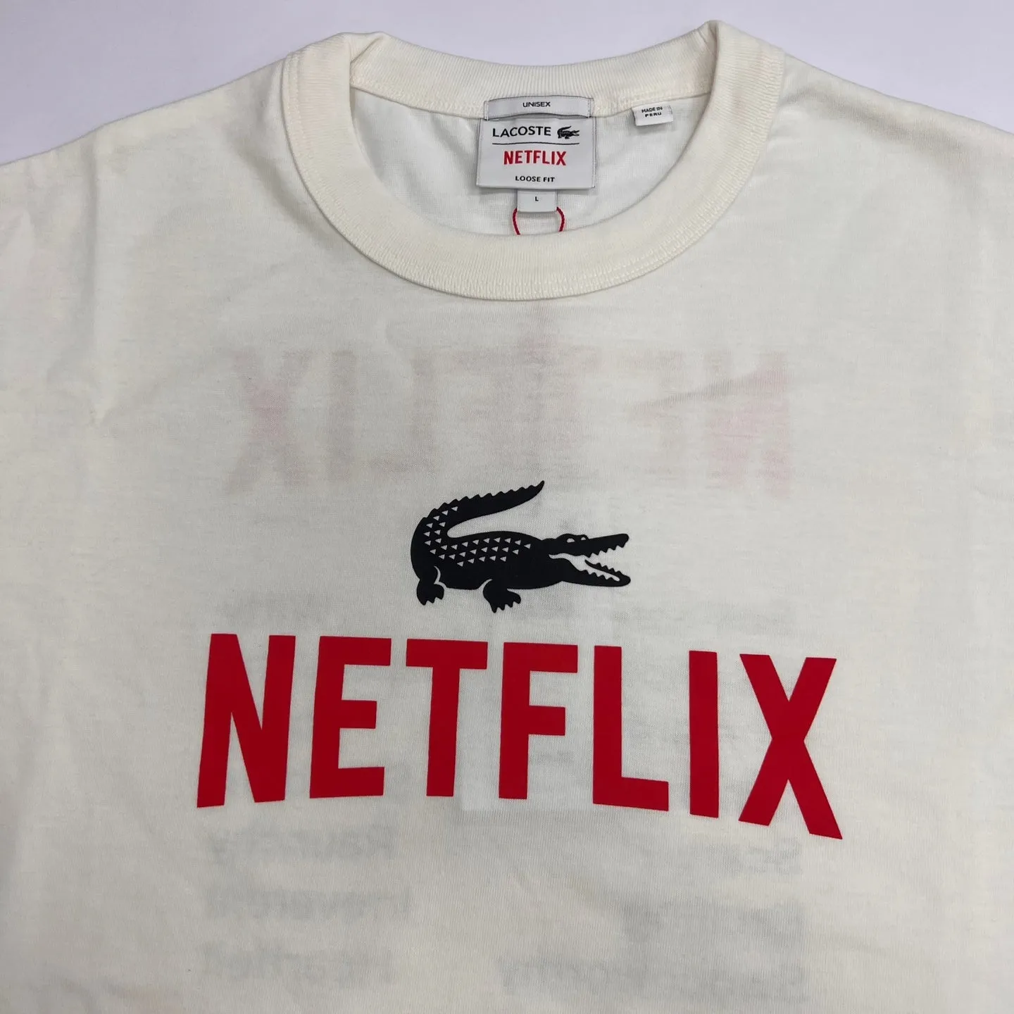 LACOSTE x NETFLIX Unisex Premium Loose-Fit Organic Cotton T-Shirt – Stylish and Eco-Friendly Design