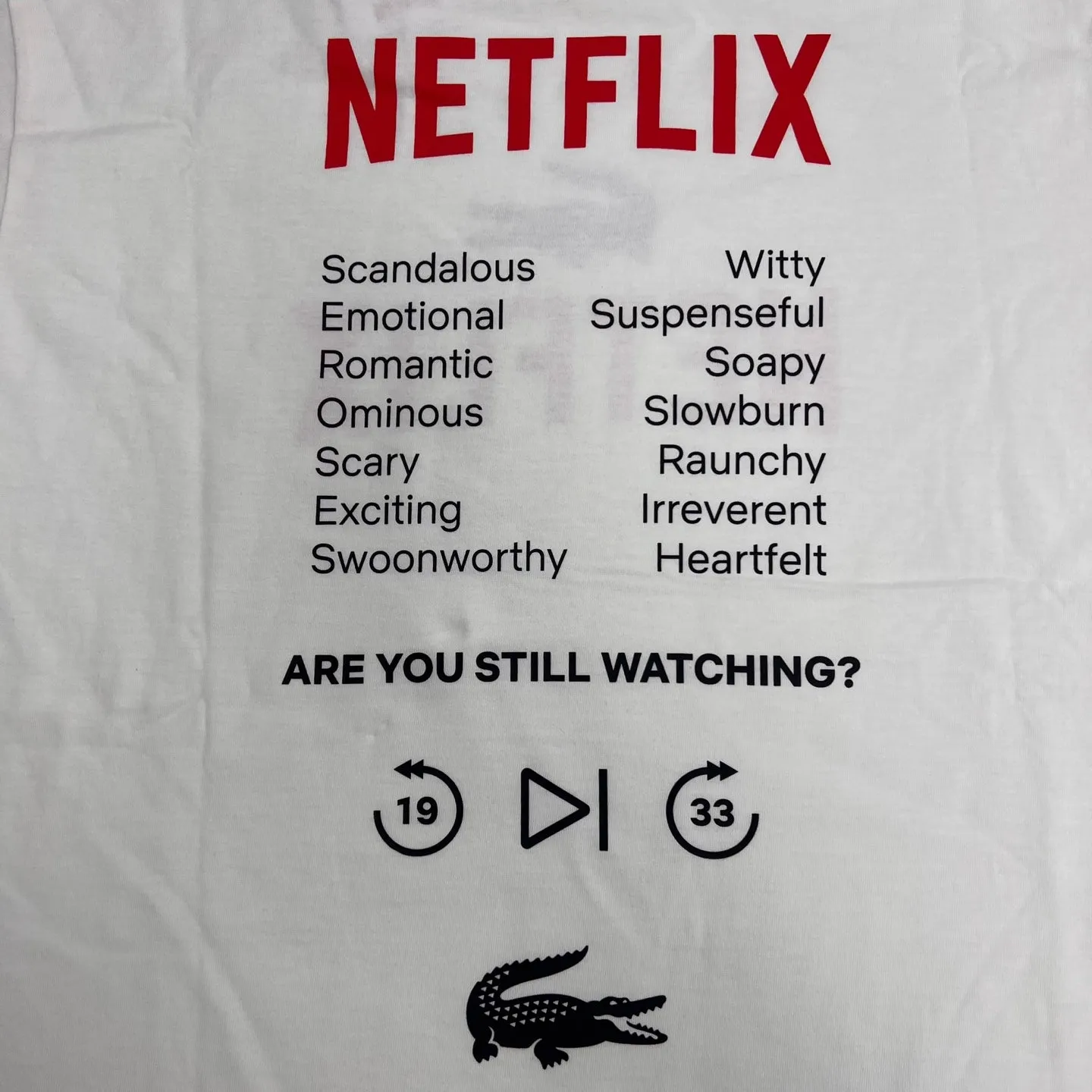 LACOSTE x NETFLIX Unisex Loose Fit Organic Cotton T-shirt