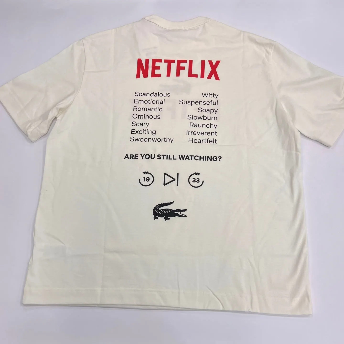 LACOSTE x NETFLIX Unisex Premium Loose-Fit Organic Cotton T-Shirt – Stylish and Eco-Friendly Design