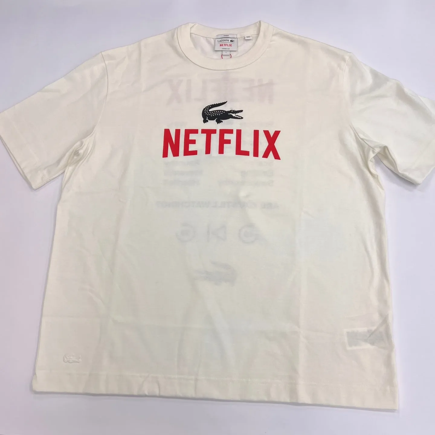 LACOSTE x NETFLIX Unisex Premium Loose-Fit Organic Cotton T-Shirt – Stylish and Eco-Friendly Design