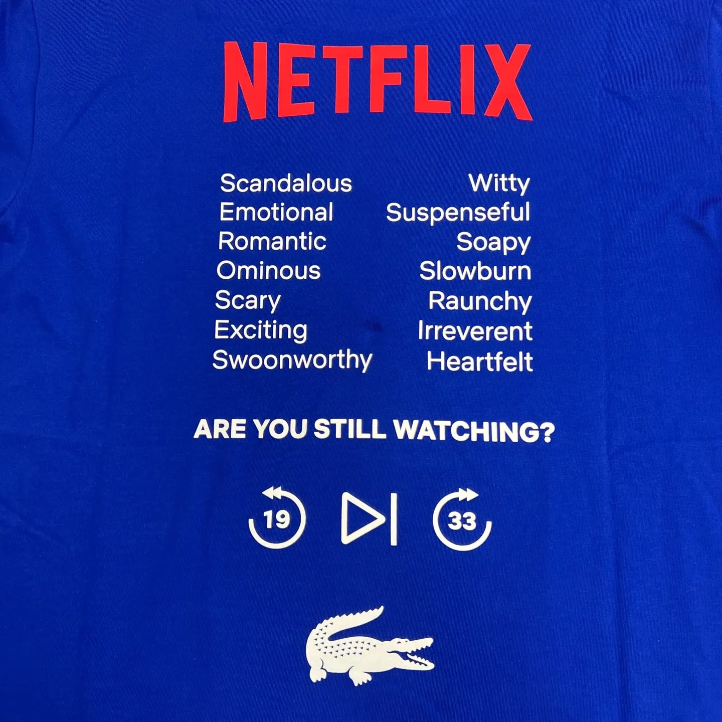 LACOSTE x NETFLIX Unisex Premium Loose-Fit Organic Cotton T-Shirt – Stylish and Eco-Friendly Design