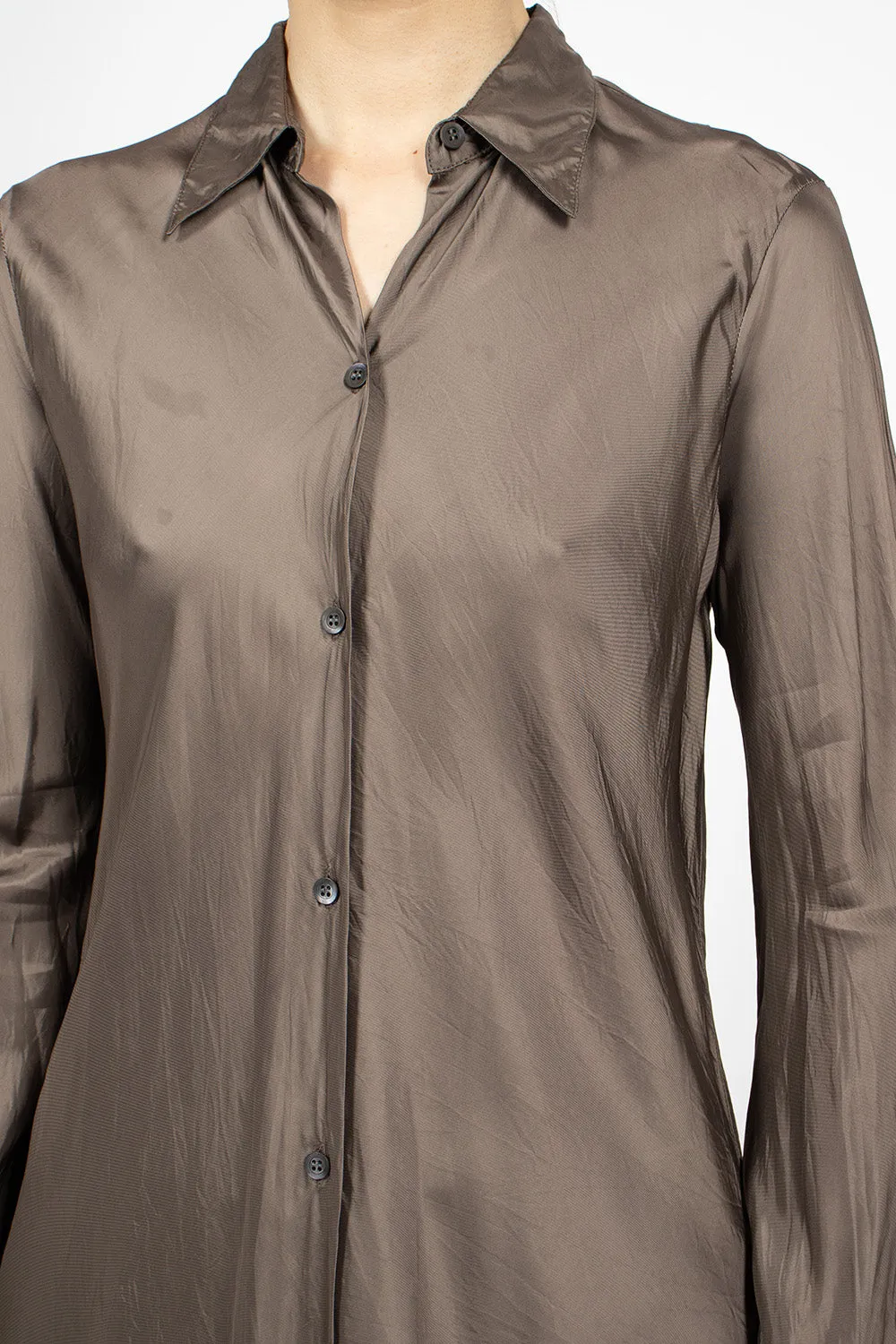 Long Viscose Shirt Grey