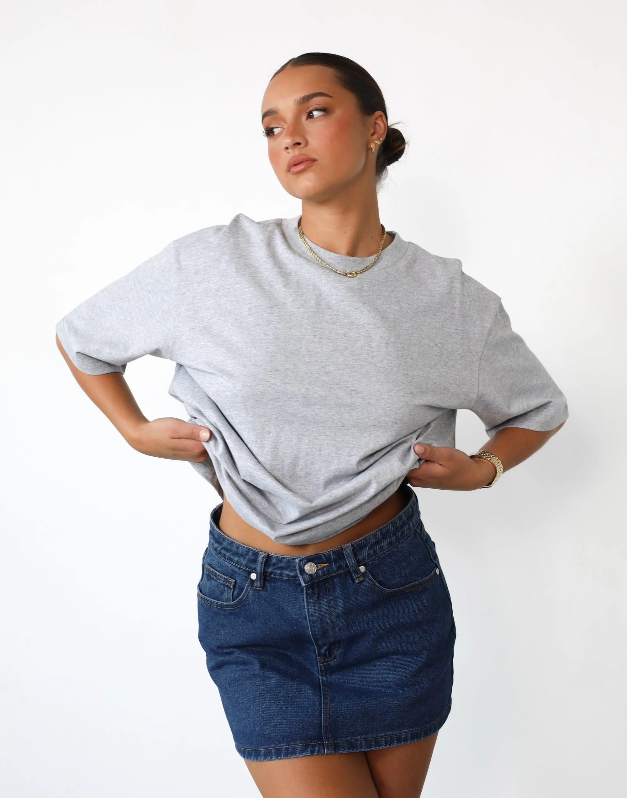 Luca Oversized Tee (Grey Marle)