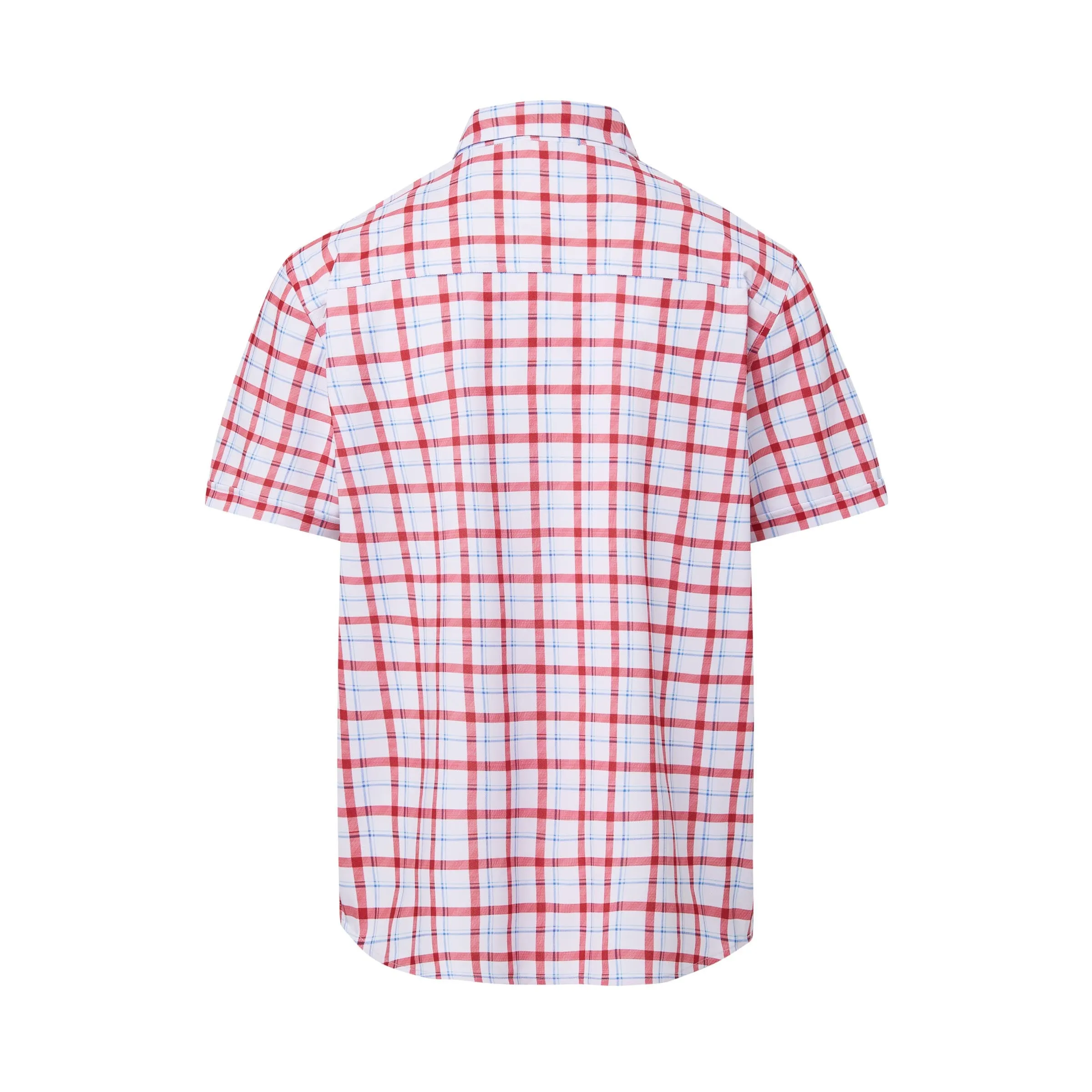 MagnaReady x Arctic Cooling Magnetic Front Polo Short Sleeves in Red Plaid