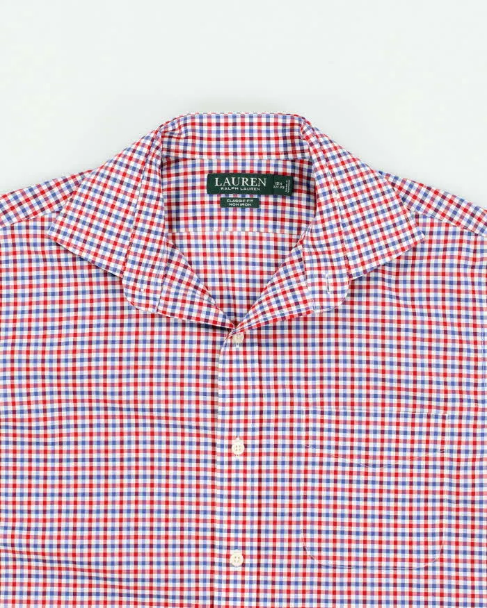 Men's Ralph Lauren Blue And Red Checked Button Up Shirt - M