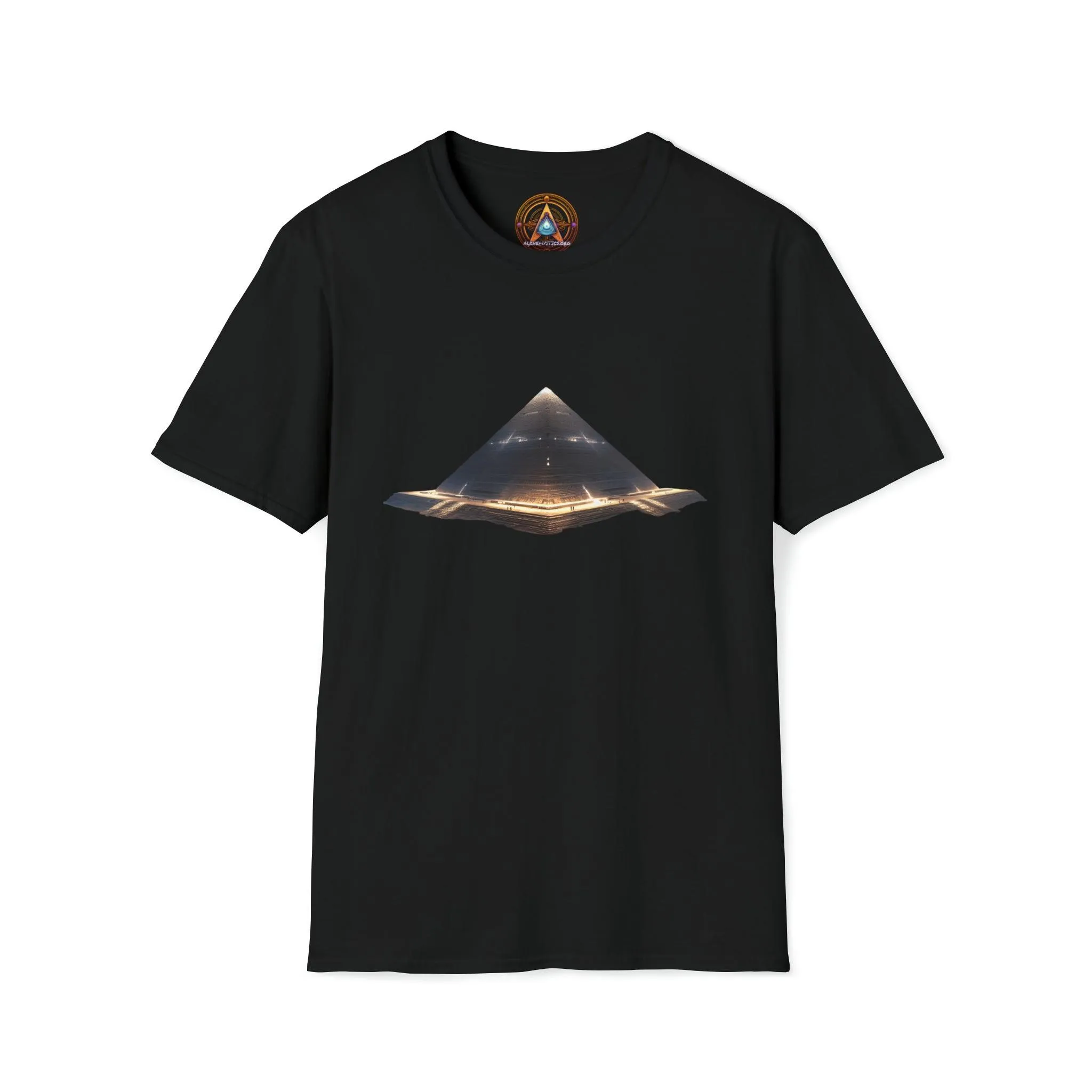 Meta Zen's Journey to the Eclipse at The Egyptian Pyramids - Visionary Psychedelic Ai Art Men's and Women's Unisex Soft Style T-Shirt for Festival and Street Wear