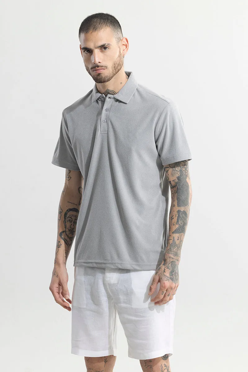 Micro Terry Grey Polo T-Shirt