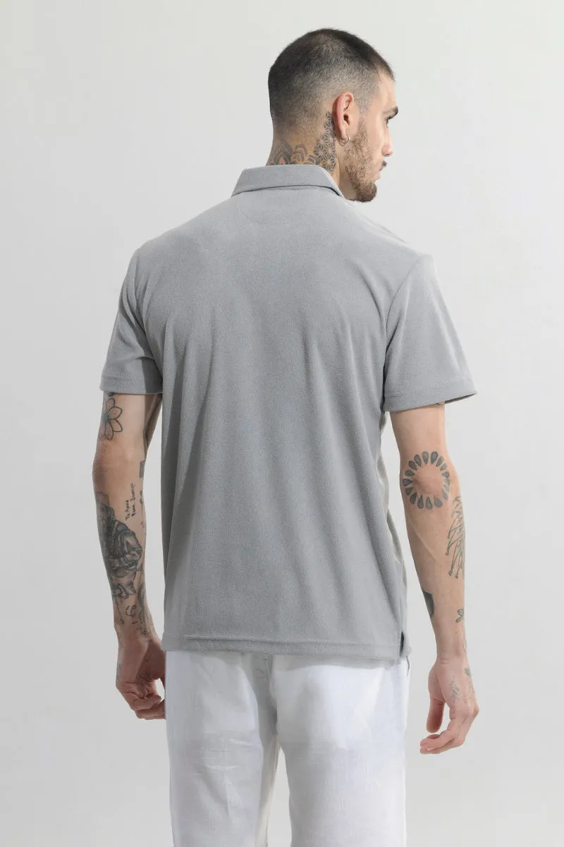 Micro Terry Grey Polo T-Shirt