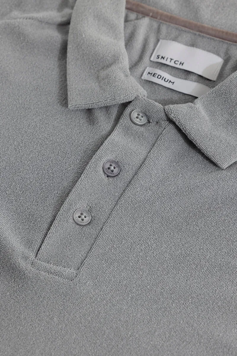 Micro Terry Grey Polo T-Shirt