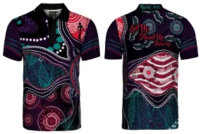 NAIDOC 2022 - Polo Shirt Adults - Design 2 Teal/Red