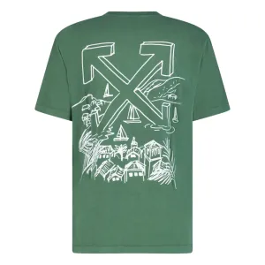 OFF WHITE X EDEN ROCKS ST.BARTHS ARROWS T-SHIRT GREEN