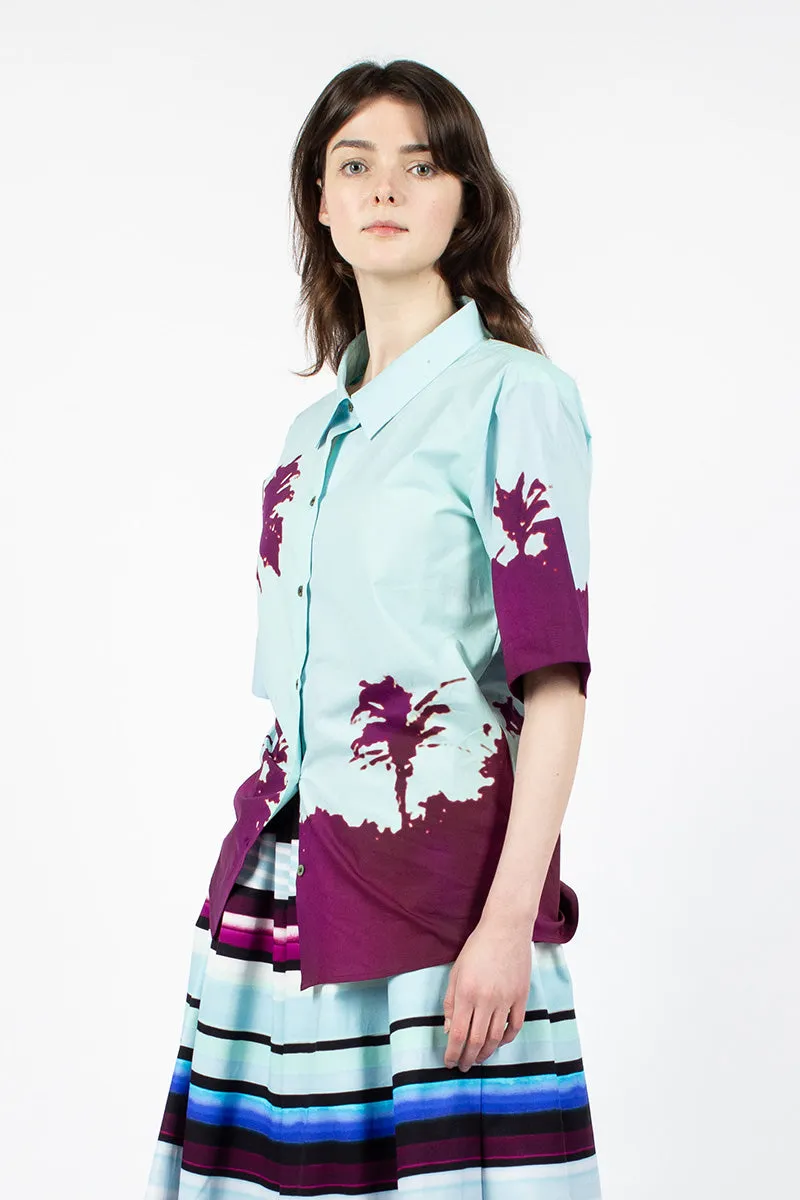 Palm Printed Shirt Blue/Purple