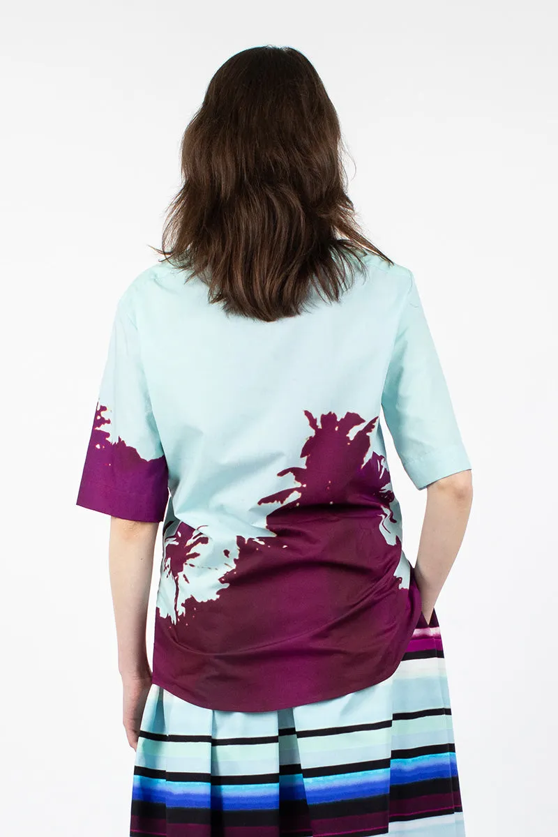 Palm Printed Shirt Blue/Purple