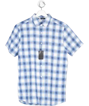 Peacocks Blue Short Sleeve Check Shirt UK S